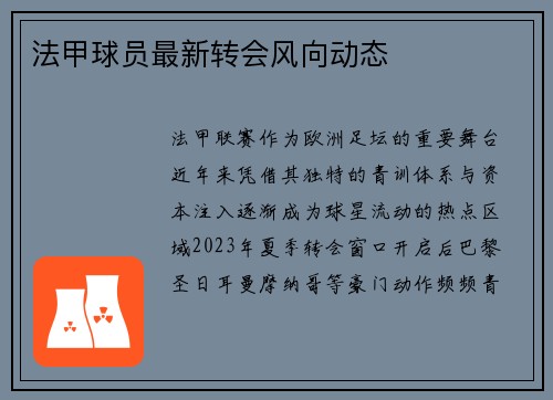 法甲球员最新转会风向动态